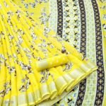 Linen Floral Printed Saree