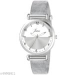 Jainx Silver Dial Mesh Band Analogue Watch