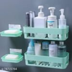 Bathroom Shelf Rack Set of 4 (Soap Dish-2, Shelf-2)