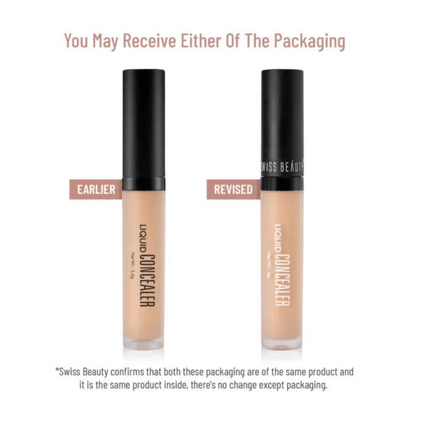 SWISS BEAUTY Liquid Light Weight Full Coverage with Matte Finish Concealer (Sand Sable) - Image 9