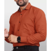 Ethnic Trendz Men's Solid Formal Shirts - Orange