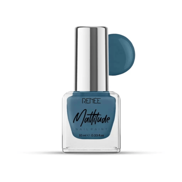 RENEE Mattitude Nail Paint | Chip Resisting Formula with High Coverage Terrific Teal