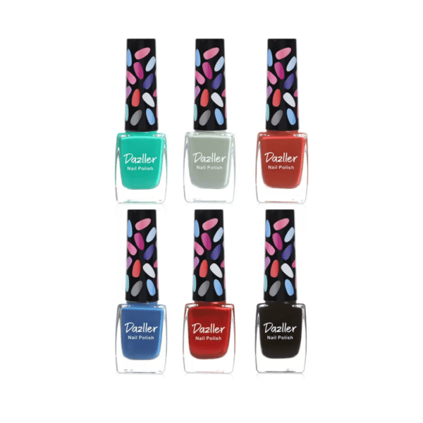 Dazller Chic 'N Cute Nail Polish-9ml,Rich Pigmentation,Quick-Dry,One-stroke Application- Dusky Midnight  (Pack of 6)