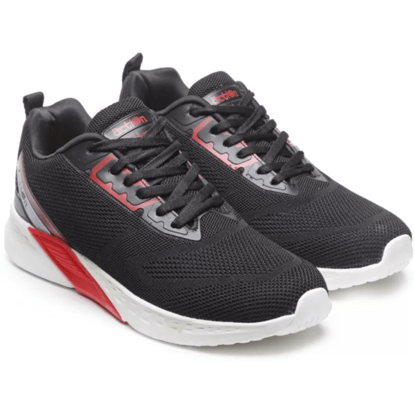 Action Athleo ATG-605 Men's Casual Running Shoes (Black & Red) - Image 4