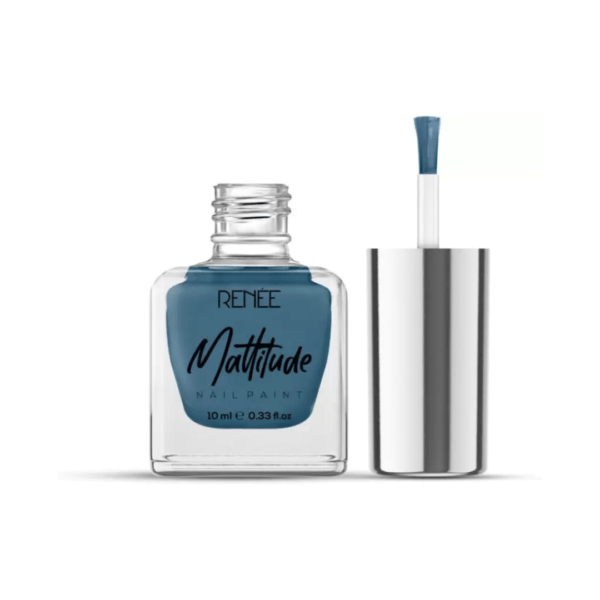 RENEE Mattitude Nail Paint | Chip Resisting Formula with High Coverage Terrific Teal - Image 2