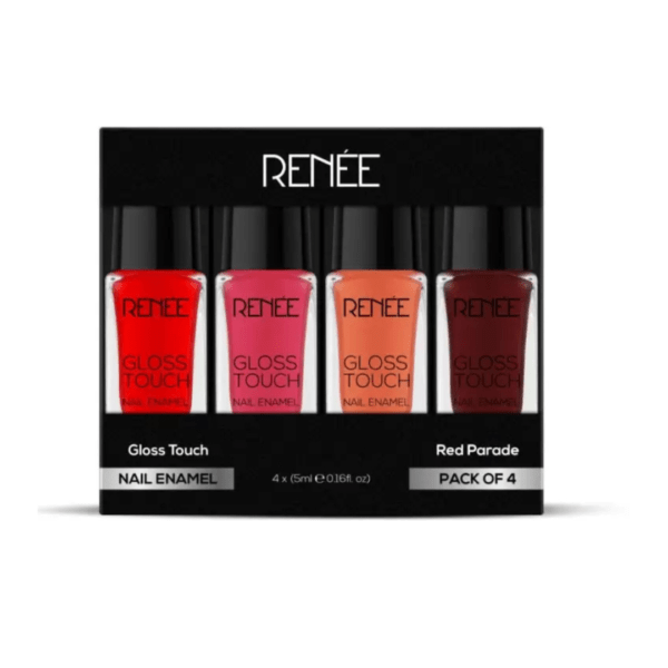Renee Gloss Touch N03 Red Parade - Set of 4 Nail Enamels, 5ml each   (Pack of 4) - Image 2