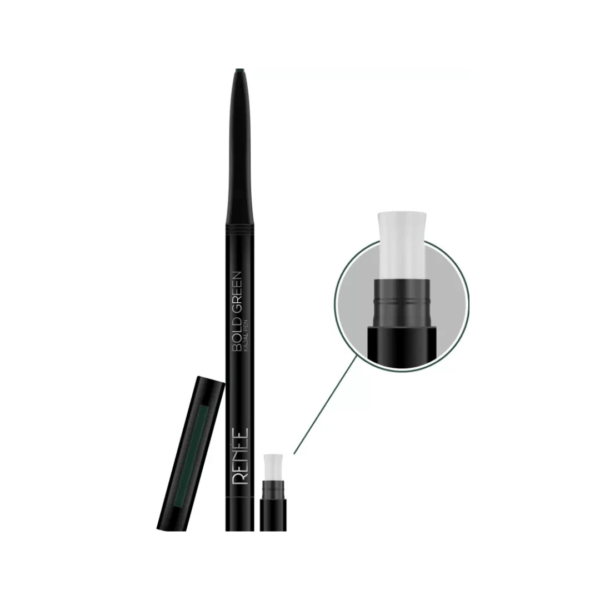 RENEE True Blue Kajal Pen with Sharpener | Long Lasting Matte Finish Kohl Pencil (Bold Green) - Image 2
