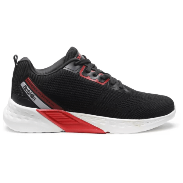 Action Athleo ATG-605 Men's Casual Running Shoes (Black & Red) - Image 3