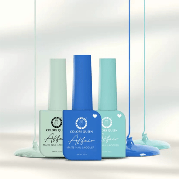 COLORS QUEEN Affair Matte Nail Polish Set of 3- Tame Teal, Coco Blue & Aqua Marine - Image 4
