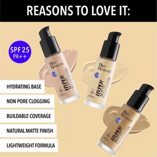 BLUE HEAVEN Hyper Matte Foundation Rose Vanilla (Fair & Pink) - Image 3