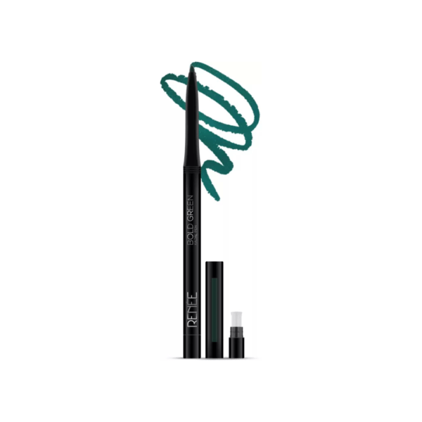 RENEE True Blue Kajal Pen with Sharpener | Long Lasting Matte Finish Kohl Pencil (Bold Green) - Image 3
