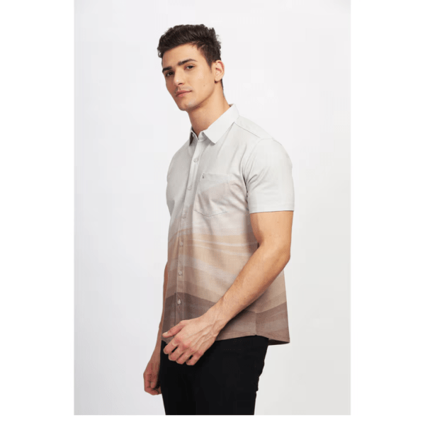 Bullmer Men Regular Fit Printed Spread Collar Casual Shirt - Image 7