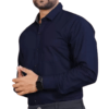 Men's Regular fit Solid Formal Shirt - Navy Blue