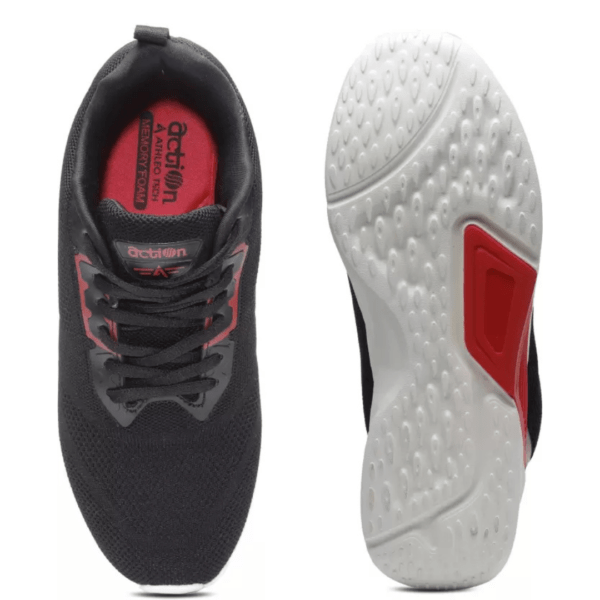 Action Athleo ATG-605 Men's Casual Running Shoes (Black & Red) - Image 6