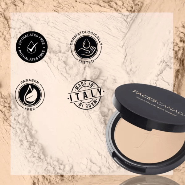 FACES CANADA Weightless Stay Matte  Powder | Oil Control Compact (Beige) - Image 4