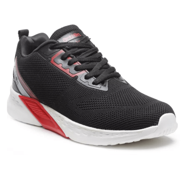 Action Athleo ATG-605 Men's Casual Running Shoes (Black & Red) - Image 2