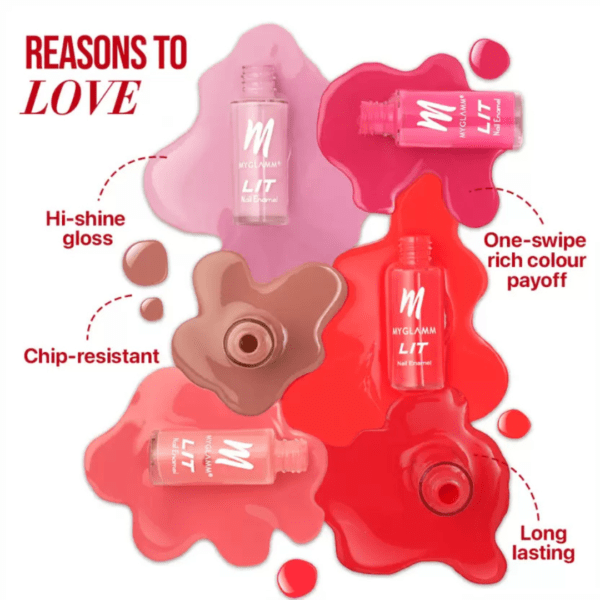 MyGlamm LIT Nail Enamel (Onion Pink Shade) - Image 5