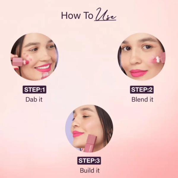 Hilary Rhoda Blush Love | Highly Pigmented Liquid Blush & Super Dewy Finish| Leak Proof (Serial Chiller) - Image 5