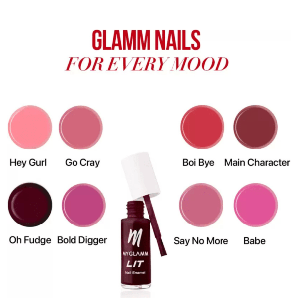 MyGlamm LIT Nail Enamel (Onion Pink Shade) - Image 6