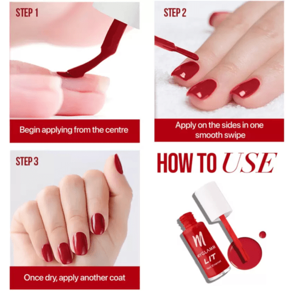 MyGlamm LIT Nail Enamel (Onion Pink Shade) - Image 7
