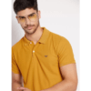 RISS Men's Solid Polyester Polo Neck  T-Shirt - Yellow