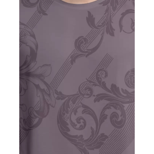 Bullmer Cotton Blend Round Neck Purple T-Shirt for Men - Image 3