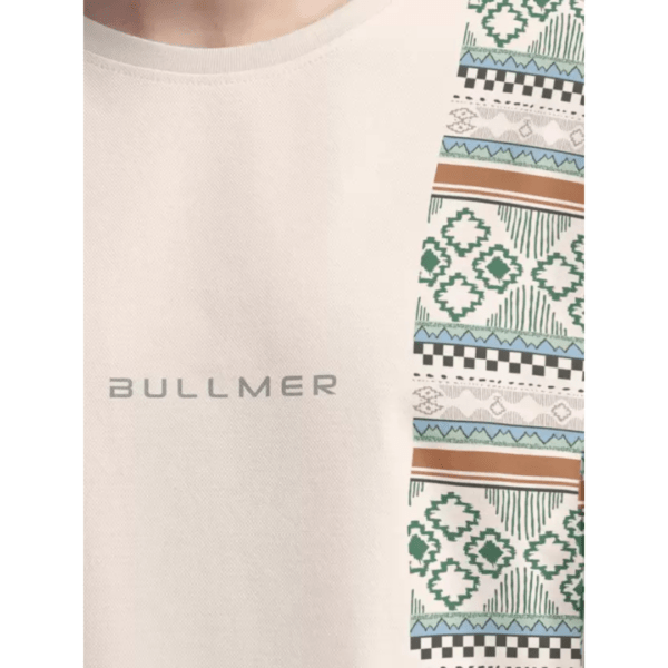 Bullmer Printed Round Neck Cotton Blend Beige T-Shirt for Men - Image 6