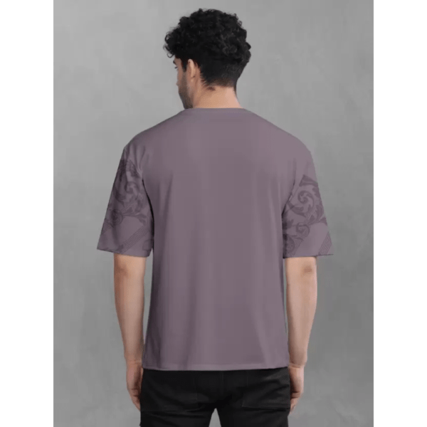 Bullmer Cotton Blend Round Neck Purple T-Shirt for Men - Image 4