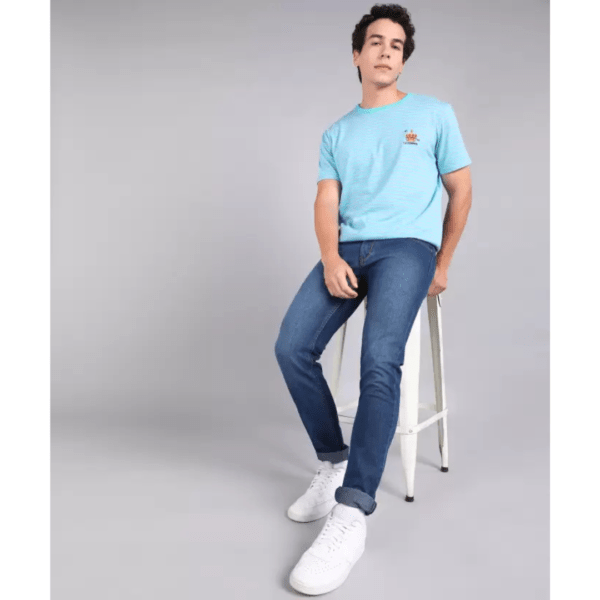 Inspire Slim Fit Dark Blue Jeans - Image 5