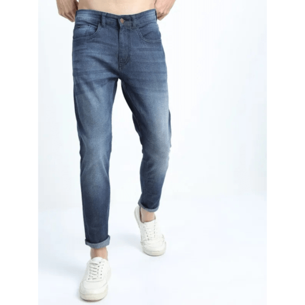 KETCH Men's Blue Tapered Fit Clean Look Jeans