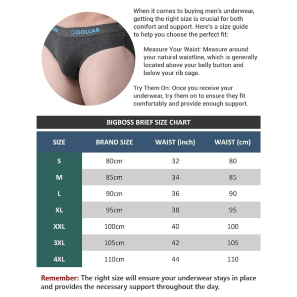 Dollar Bigboss Pack of 2 Anti-Microbial Super Combed Cotton Men's Brief - Image 4
