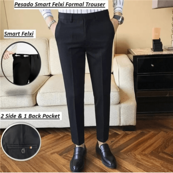 Pesado  Men's Black Formal Trouser Pant - Image 2