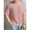 Legacy Look Self-Design Round Neck Cotton Blend T-Shirts for Men - Pink