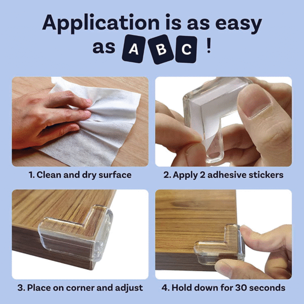 Silicon Corner Protector for Sharp Edges, Table Corners Edge Protector, Baby Proofing Edge & Corner Guards (Pack of 12) - Image 3