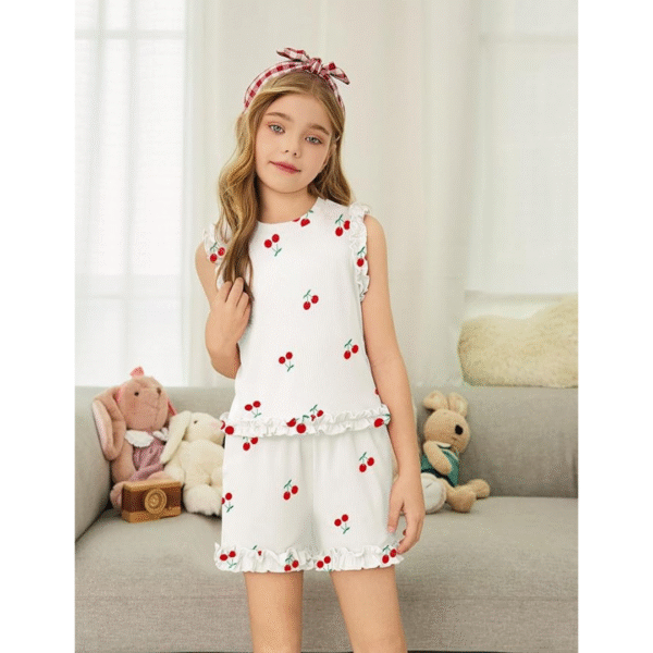 Baby Girls Clothes Ribbed Knit Ruffle Sleeveless Top and Shorts - Image 3
