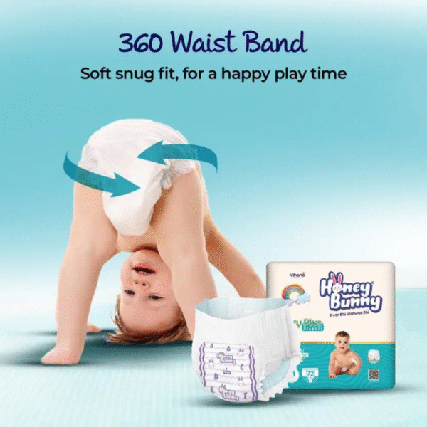 HONEY BUNNY Baby Diaper Pants Super Soft Dry Plus 12 Hour Protection - Medium  (144 Pants) - Image 4