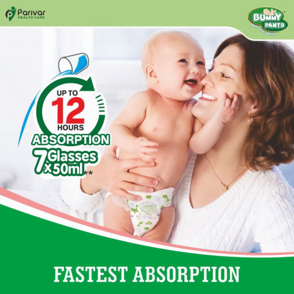 BUMMY PANTS New Born & XS Size Baby Diaper 5D Core, Anti-Rash Layer, 12 Hrs Protection,  (46 Pants) - Image 2