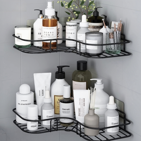 Metal Multipurpose Bathroom/Kitchen Corner Storage Organizer Wall Mounted Rack Shelf Shower Caddy