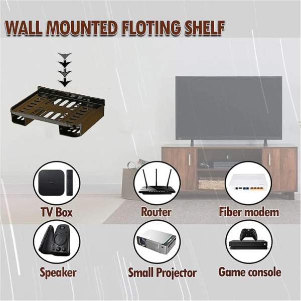 Set top Box Stand | WiFi Router Holder Wall Shelves (Pack of 1) - Image 5